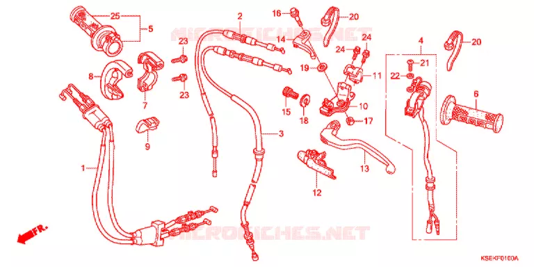 LEVIER DE GUIDON - CABLE - COMMODO Honda MOTO 150 CRF 2014  CRF150RBE