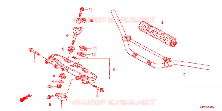 GUIDON - TE DE FOURCHE Honda MOTO 250 CRF 2013  CRF250XD
