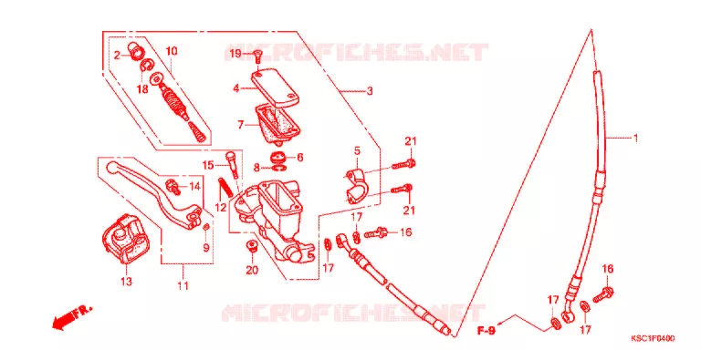 MAITRE CYLINDRE DE FREIN AVANT Honda MOTO 250 CRF 2015  CRF250XD