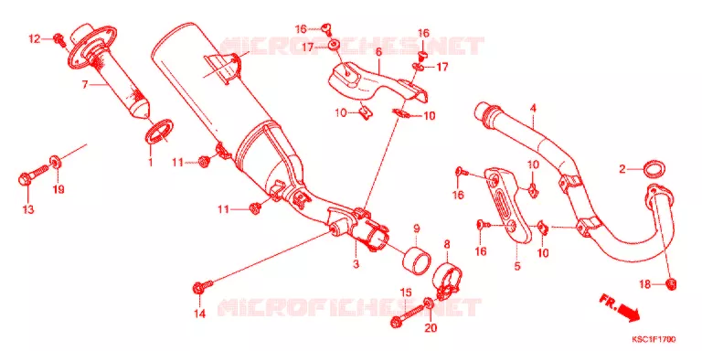 SILENCIEUX D'ECHAPPEMENT Honda MOTO 250 CRF 2014  CRF250XD