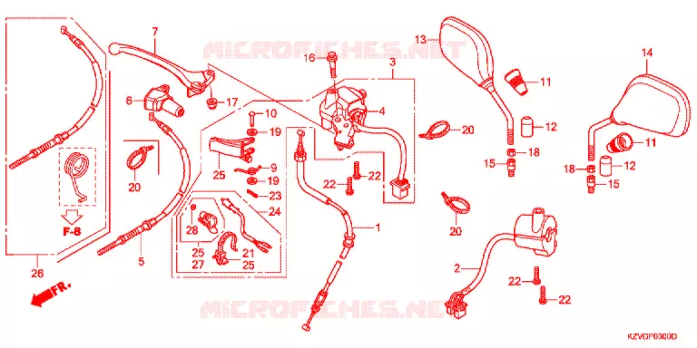 LEVIER DE GUIDON - CABLE - COMMODO Honda MOTO 110 CUB 2016  NBC110BNG