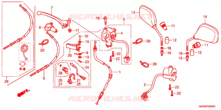 LEVIER DE GUIDON - CABLE - COMMODO Honda SCOOTER 50 CUB 2017  NBC50BNG_MD