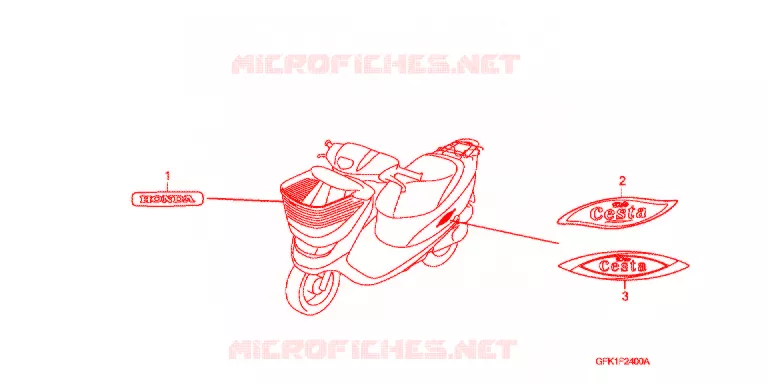 AUTOCOLLANTS Honda SCOOTER 50 DIO 2012  NSC50SHB
