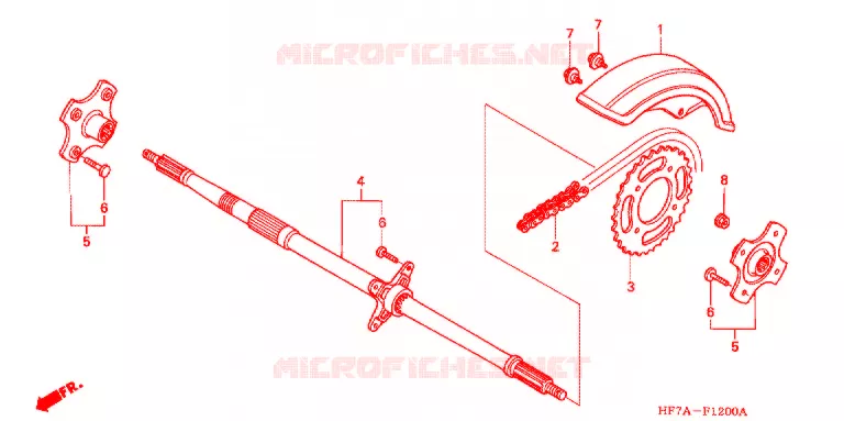 ARBRE DE ROUE ARRIERE Honda ATV 90 FOURTRAX 2005  TRX905