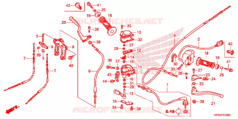 LEVIER DE GUIDON - CABLE - COMMODO Honda ATV 90 FOURTRAX 2014  TRX90XE