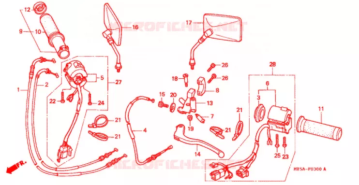 COMMODOS - POIGNEES Honda MOTO 750 VF 1999  VF750C2X