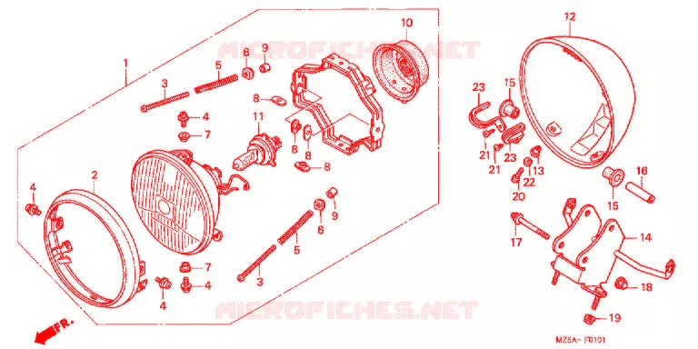 PHARE Honda MOTO 750 VF 2003  VF750C3