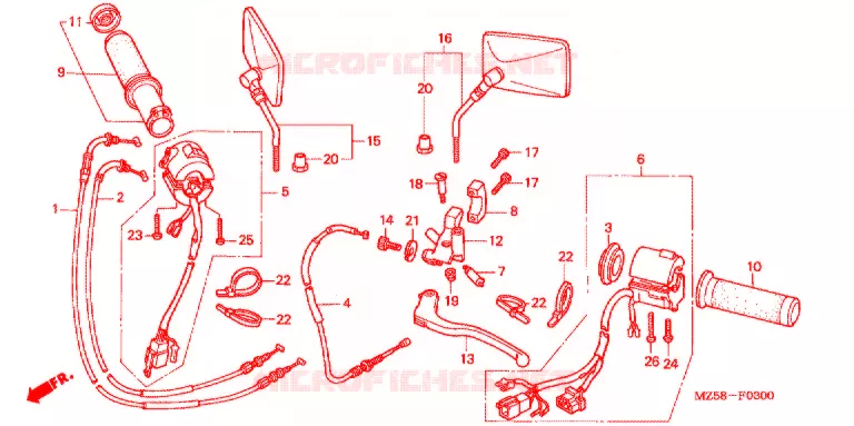 LEVIER DE GUIDON - COMMODO Honda MOTO 750 VF 2003  VF750C3
