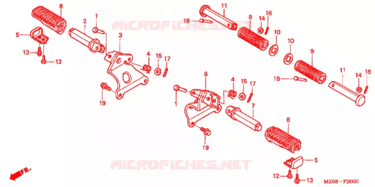 REPOSE PIED Honda MOTO 750 VF 2003  VF750C3