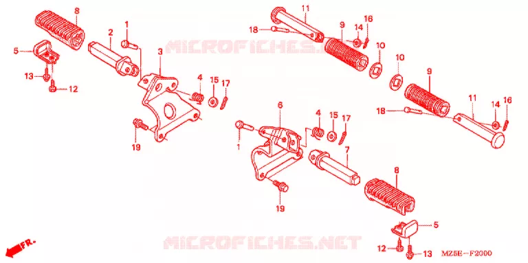 REPOSE PIED Honda MOTO 750 VF 2003  VF750C3