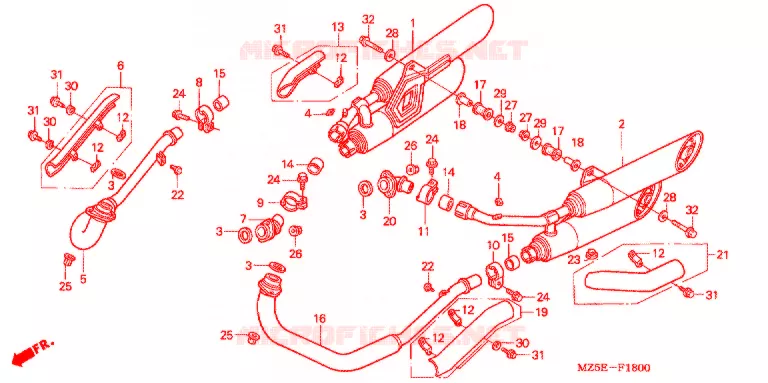 SILENCIEUX D'ECHAPPEMENT Honda MOTO 750 VF 2003  VF750C3