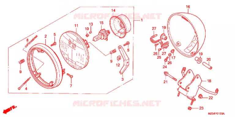 PHARE Honda MOTO 750 VF 1995  VF750CS