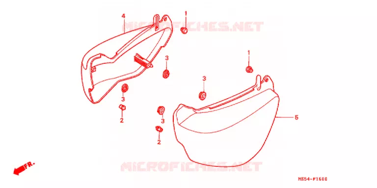 COUVERCLES LATERAUX Honda MOTO 750 VF 1995  VF750CS
