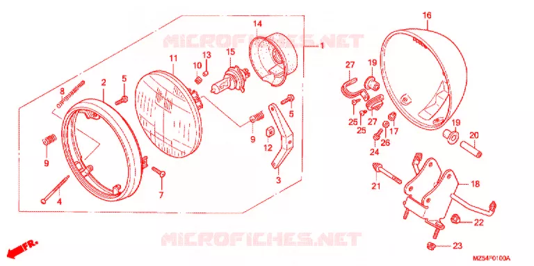 PHARE Honda MOTO 750 VF 1995  VF750CS