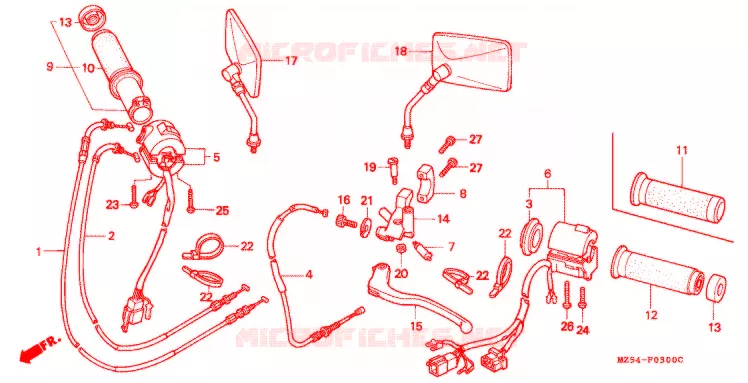 COMMODOS - POIGNEES Honda MOTO 750 VF 1997  VF750CV
