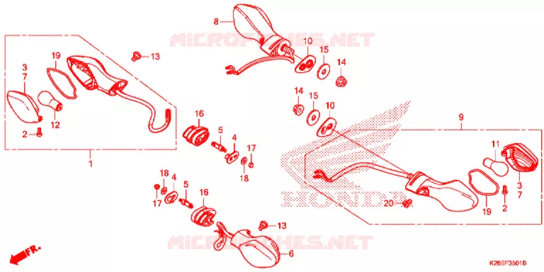 CLIGNOTANT (ED,KO,U,V) Honda MOTO 125 MSX 2017  MSX125H