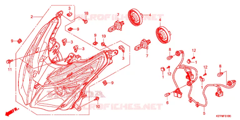 PHARE Honda SCOOTER 125 AIR-BLADE 2013  ACA125CBFE