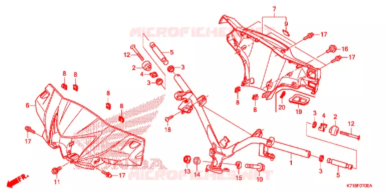 GUIDON - CARENAGE Honda MOTO 110 WAVE 2017  AFS110MDH