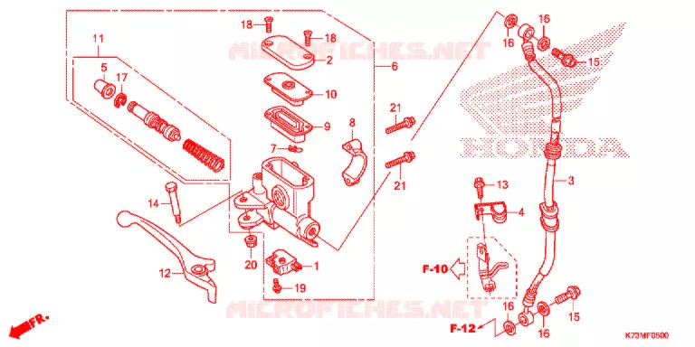 MAITRE CYLINDRE DE FREIN AVANT Honda MOTO 125 WAVE 2017  AFS125MCRH