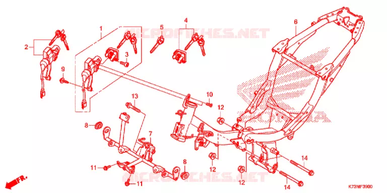 CADRE Honda MOTO 125 WAVE 2018  AFS125MCSH