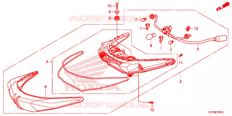 FEUX ARRIERE Honda MOTO 125 WAVE 2018  AFS125MCSH