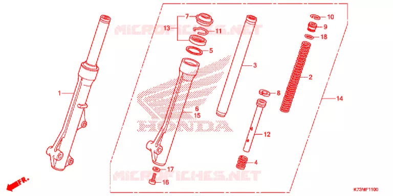 FOURCHE Honda MOTO 125 WAVE 2017  AFS125MCSH