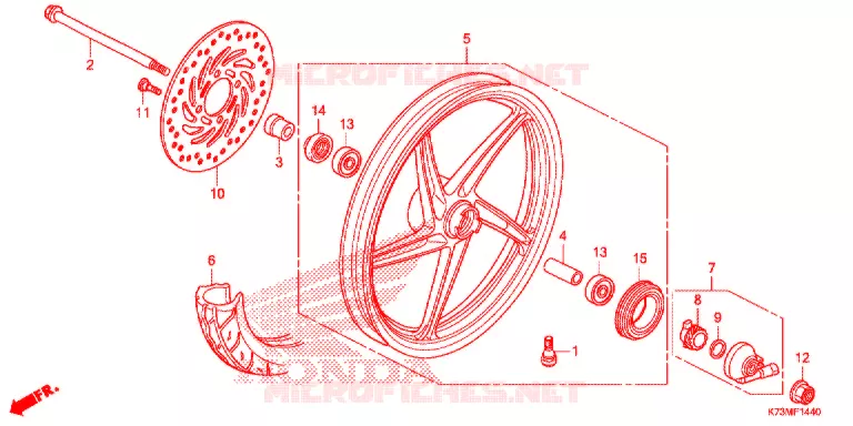 ROUE AVANT Honda MOTO 125 WAVE 2018  AFS125MCSH