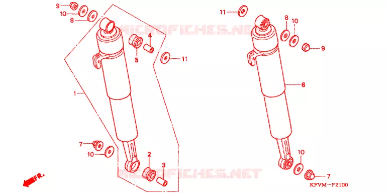 AMORTISSEUR ARRIERE Honda MOTO 100 C100 2003  C1003_MA