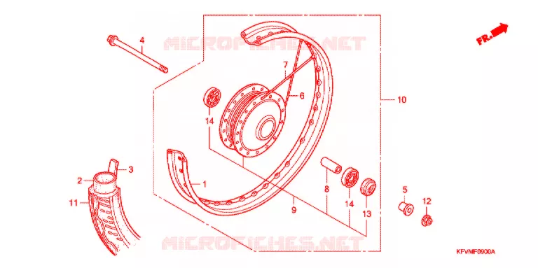 ROUE AVANT Honda MOTO 100 C100 2003  C1003_MA