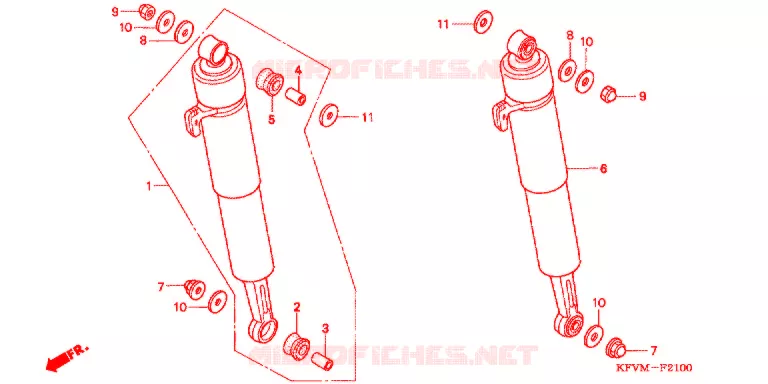 AMORTISSEUR ARRIERE Honda MOTO 100 C100 2004  C1004_MA