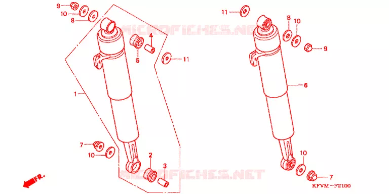 AMORTISSEUR ARRIERE Honda MOTO 100 C100 2006  C1006_MA
