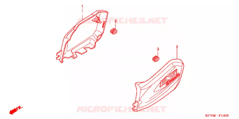 COUVERCLES LATERAUX Honda MOTO 100 C100 2006  C1006_MA