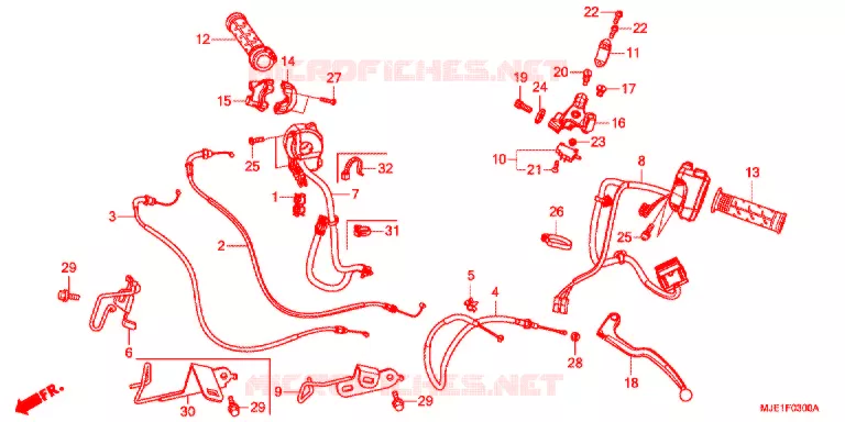 LEVIER DE GUIDON - CABLE - COMMODO Honda MOTO 650 CBR 2018  CBR650FAH