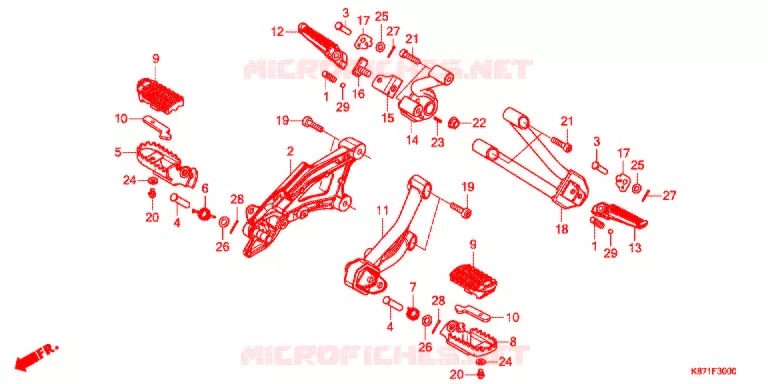 REPOSE PIED Honda MOTO 250 REBEL 2017  CMX250AH