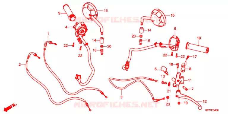 LEVIER DE GUIDON - CABLE - COMMODO Honda MOTO 250 REBEL 2017  CMX250H