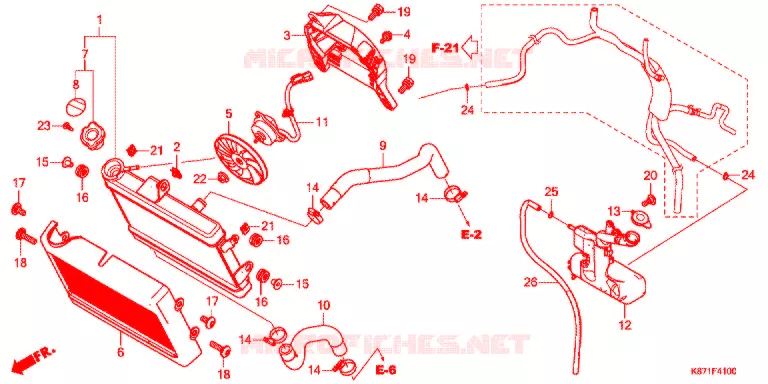 RADIATEUR Honda MOTO 250 REBEL 2017  CMX250H