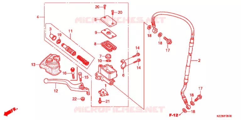 MAITRE CYLINDRE DE FREIN AVANT (CRF250L/M/LD/RL/RLD) Honda MOTO 250 CRF 2017  CRF250LDH