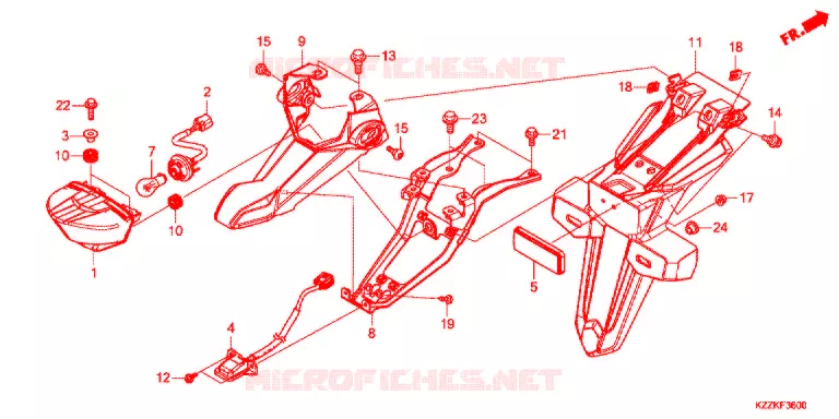 FEU ARRIERE Honda MOTO 250 CRF 2017  CRF250LH