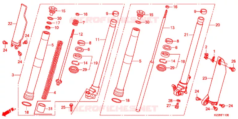 FOURCHE Honda MOTO 250 CRF 2017  CRF250LH