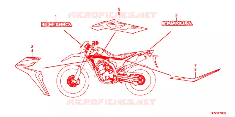 AUTOCOLLANTS (CRF250L/M/LD) Honda MOTO 250 CRF 2017  CRF250MH