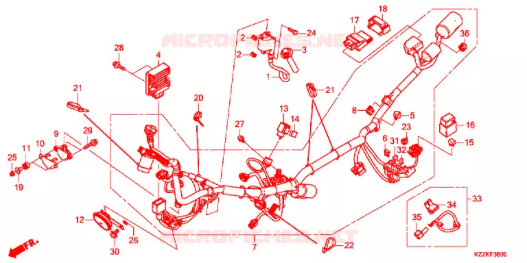 FAISCEAU DES FILS (CRF250L/M/LD) Honda MOTO 250 CRF 2018  CRF250MH