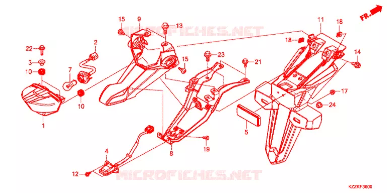 FEU ARRIERE Honda MOTO 250 CRF 2017  CRF250MH