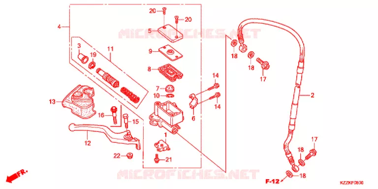 MAITRE CYLINDRE DE FREIN AVANT (CRF250L/M/LD/RL/RLD) Honda MOTO 250 CRF 2018  CRF250MH