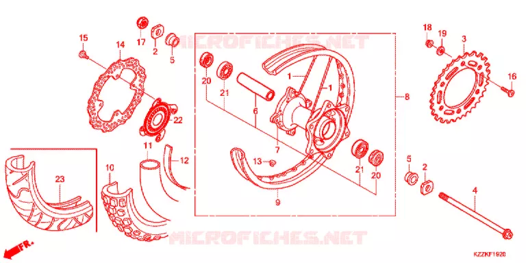 ROUE ARRIERE Honda MOTO 250 CRF 2018  CRF250MH