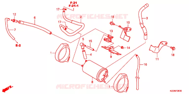 SYSTÈME DE RECYCLAGE DES GAZ Honda MOTO 250 CRF 2018  CRF250MH