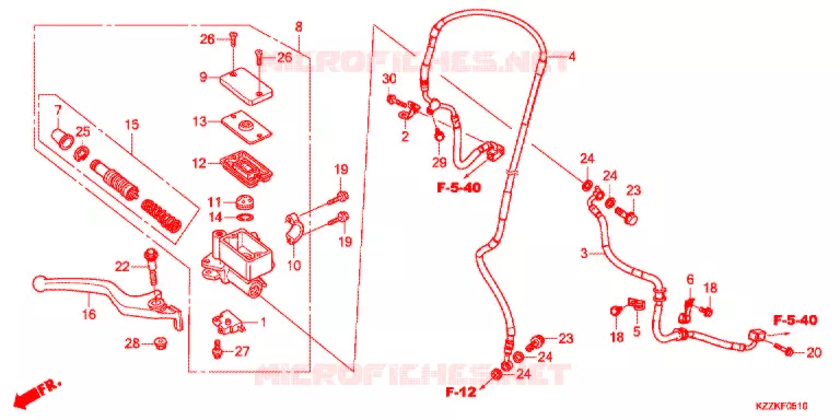 MAITRE CYLINDRE DE FREIN AVANT (CRF250RLA/RDA) Honda MOTO 250 CRF 2017  CRF250RDAH
