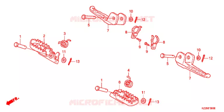 REPOSE PIED Honda MOTO 250 CRF 2017  CRF250RDAH