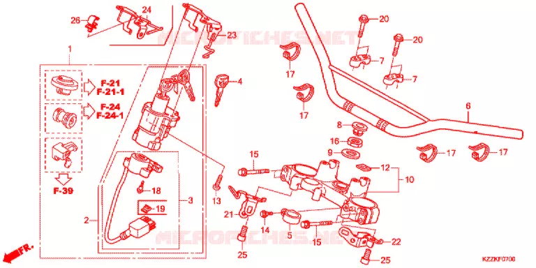 GUIDON - TE DE FOURCHE Honda MOTO 250 CRF 2017  CRF250RLAH