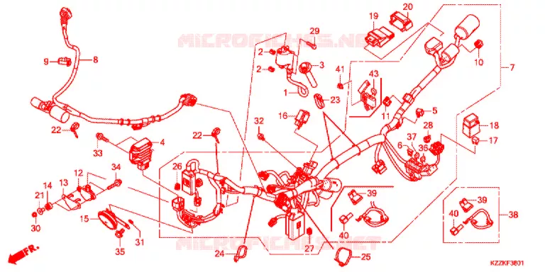 FAISCEAU DES FILS (CRF250RL/RLA/RLD/RDA) Honda MOTO 250 CRF 2017  CRF250RLDH