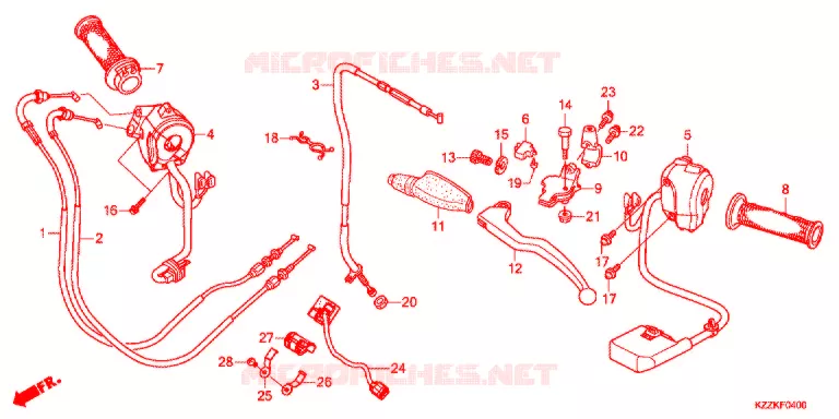 LEVIER DE GUIDON - CABLE - COMMODO Honda MOTO 250 CRF 2017  CRF250RLDH